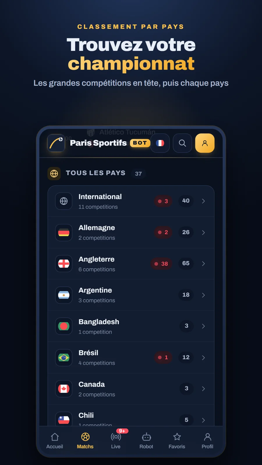 Paris Sportifs Bot, écran 3