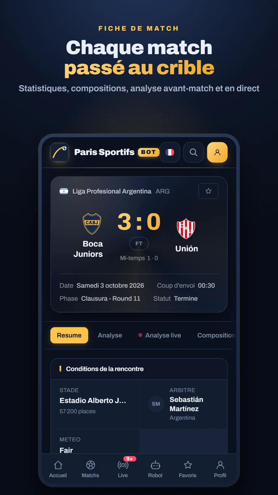 Paris Sportifs Bot, écran 4